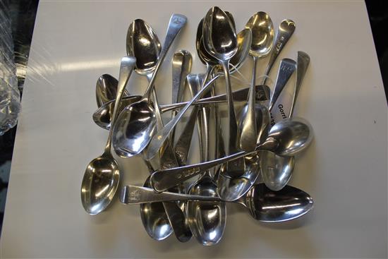 Assorted silver teaspoons
